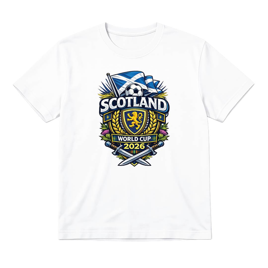 Ladies Scotland Football Supporter Baby Tee | White Fitted T-shirt with Graphic