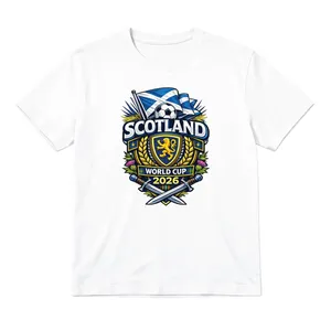 Ladies Scotland Football Supporter Baby Tee | White Fitted T-shirt with Graphic