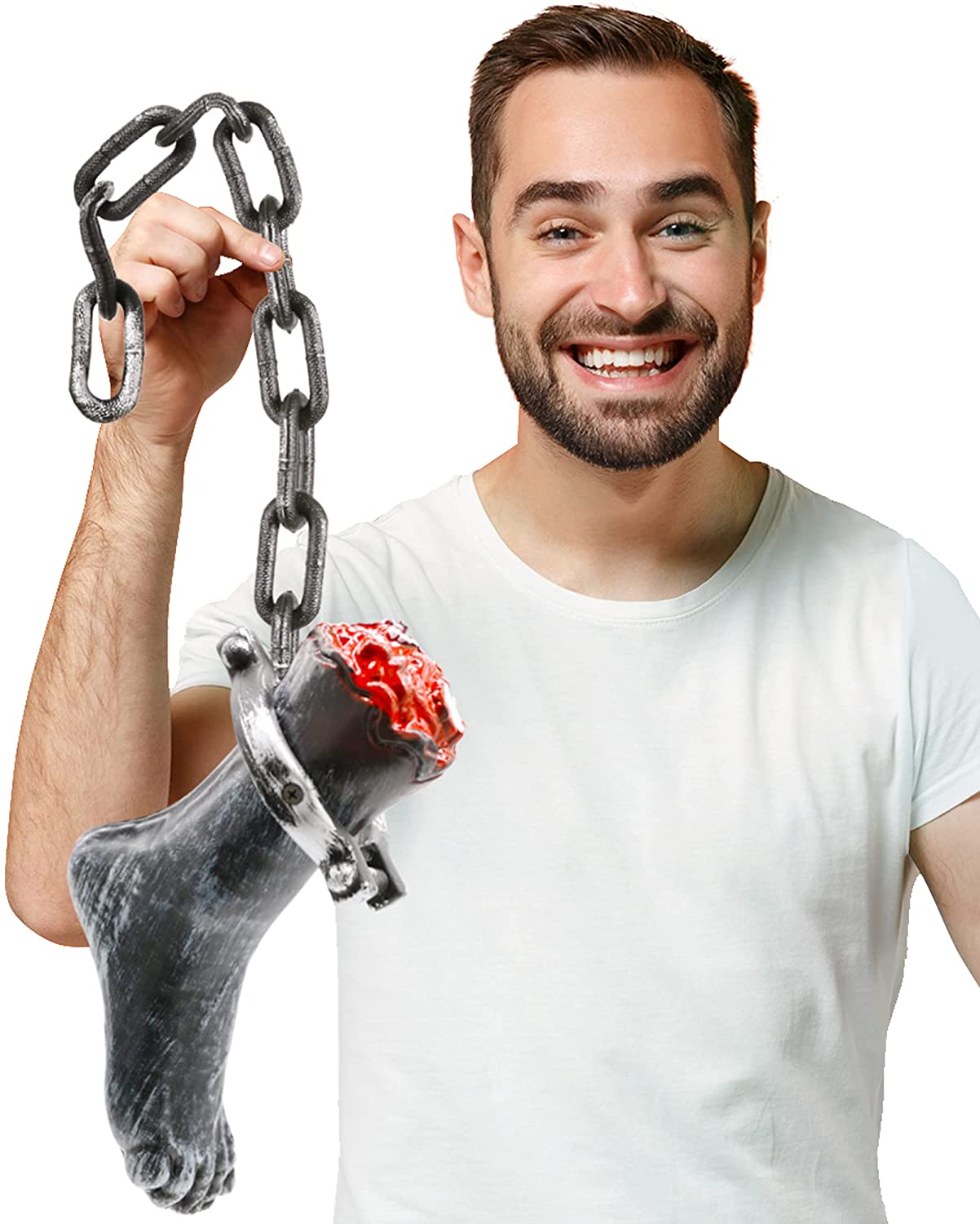 Chained Severed Foot Halloween Decoration - 66cm / 26 inch