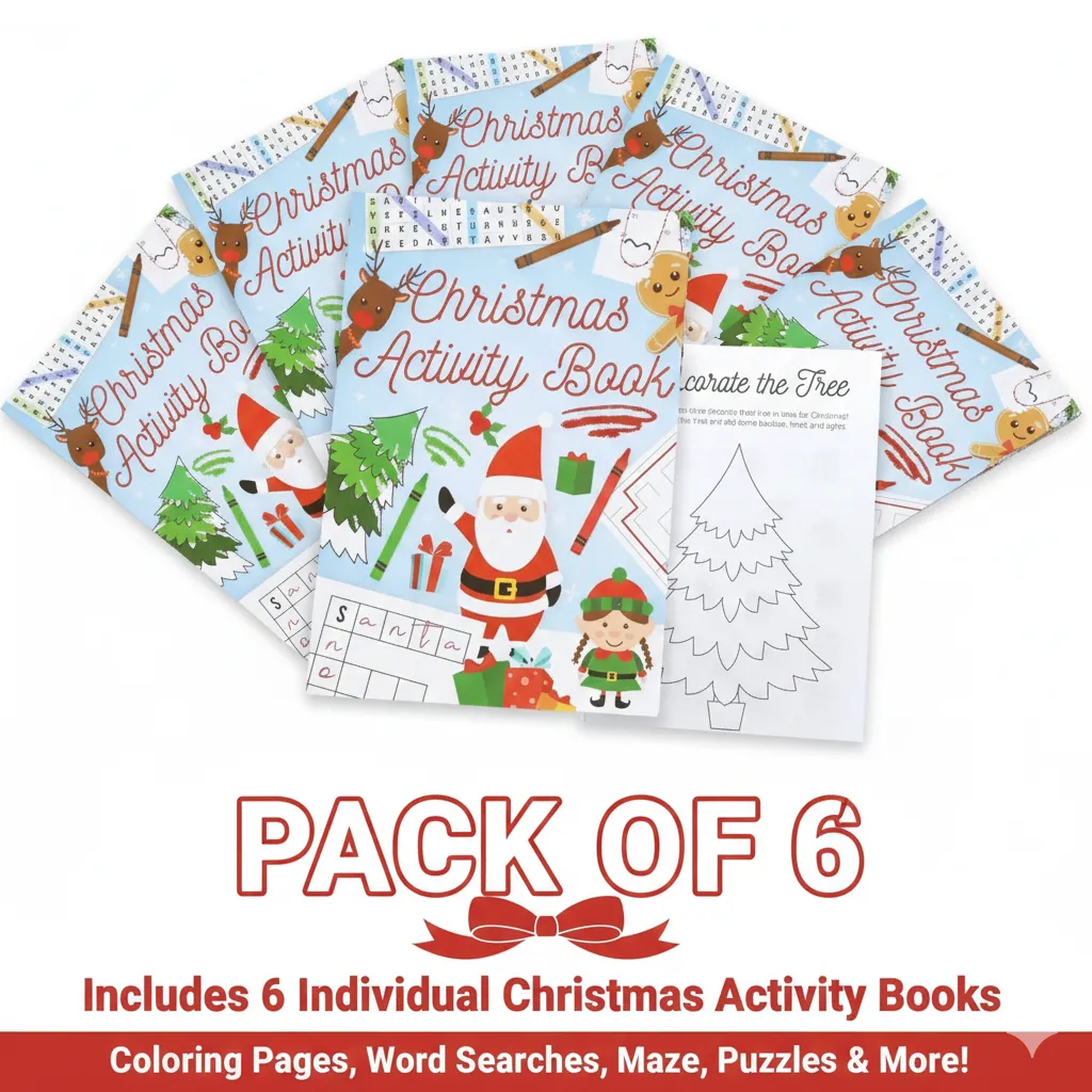 Christmas Mini Puzzle Books - Pack of 6
