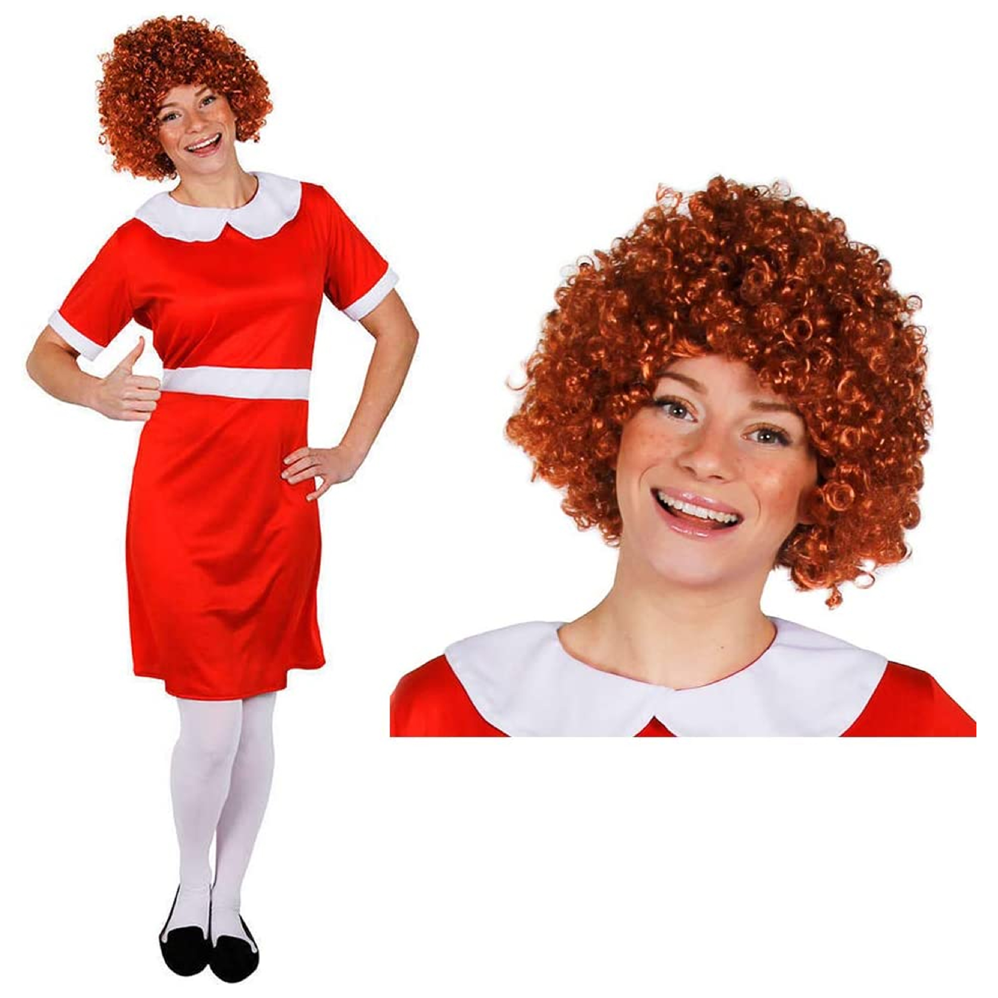 Ladies Orphan Girl Dress + Wig