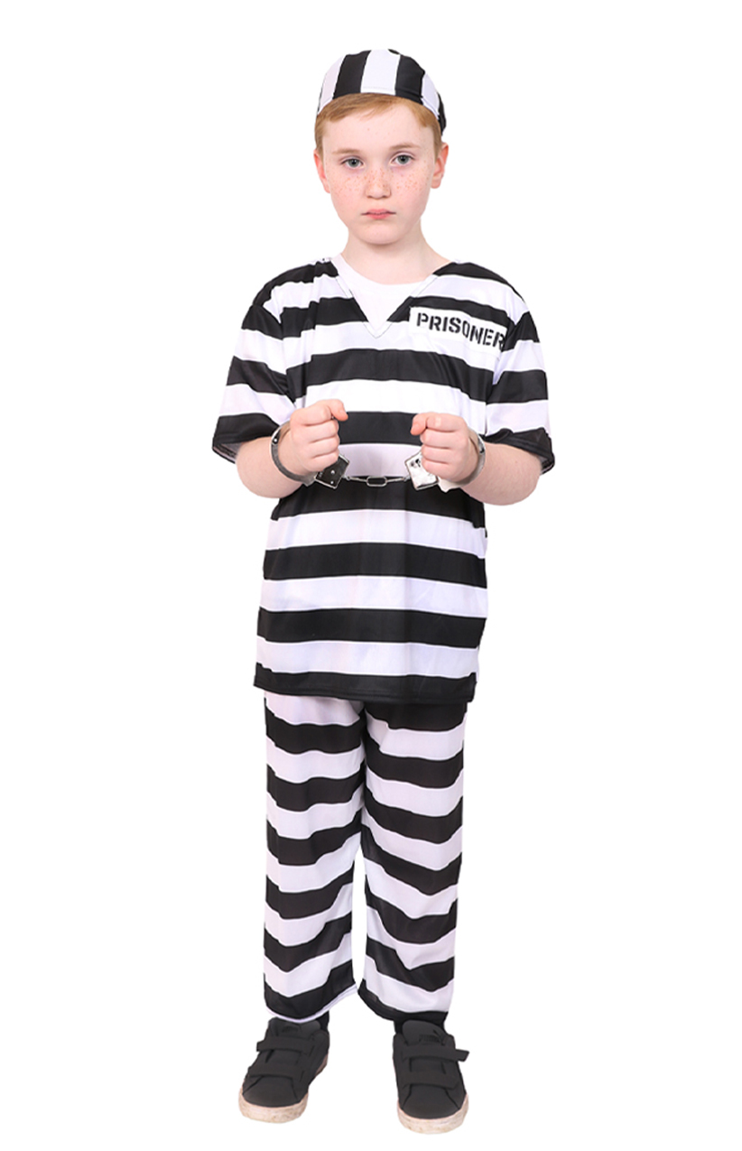Childs Black & White Prisoner Costume
