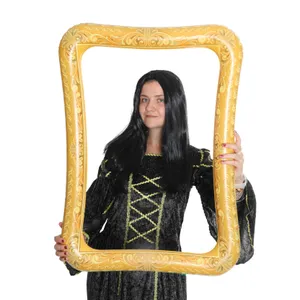 Mona Lisa Set - Black Wig and Inflatable Picture Frame