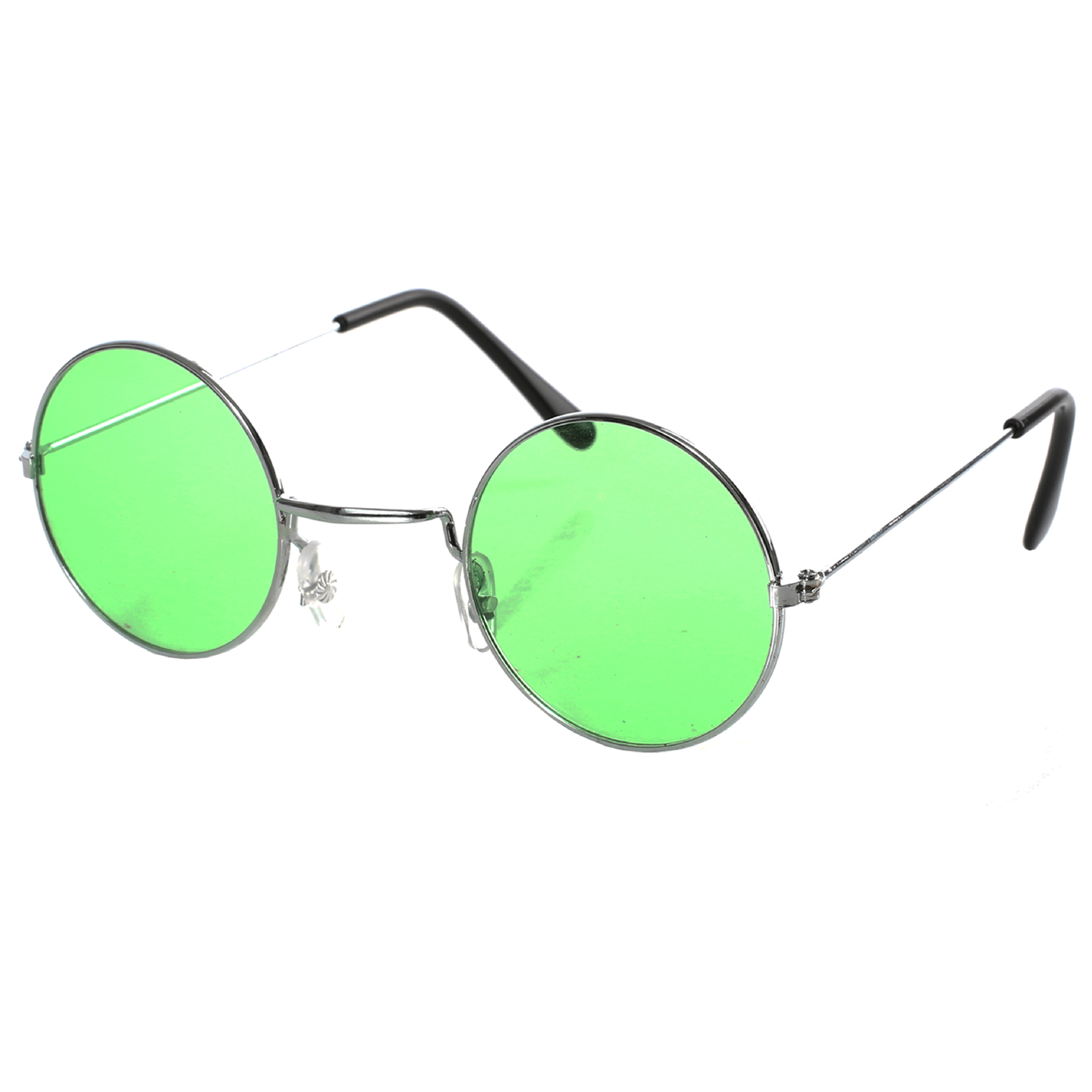 Circular Glasses with Green Lens