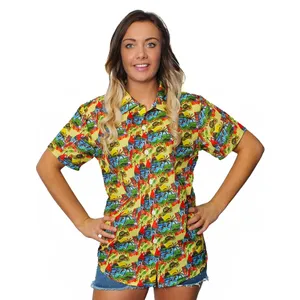 Ladies Yellow Hawaiian Shirt