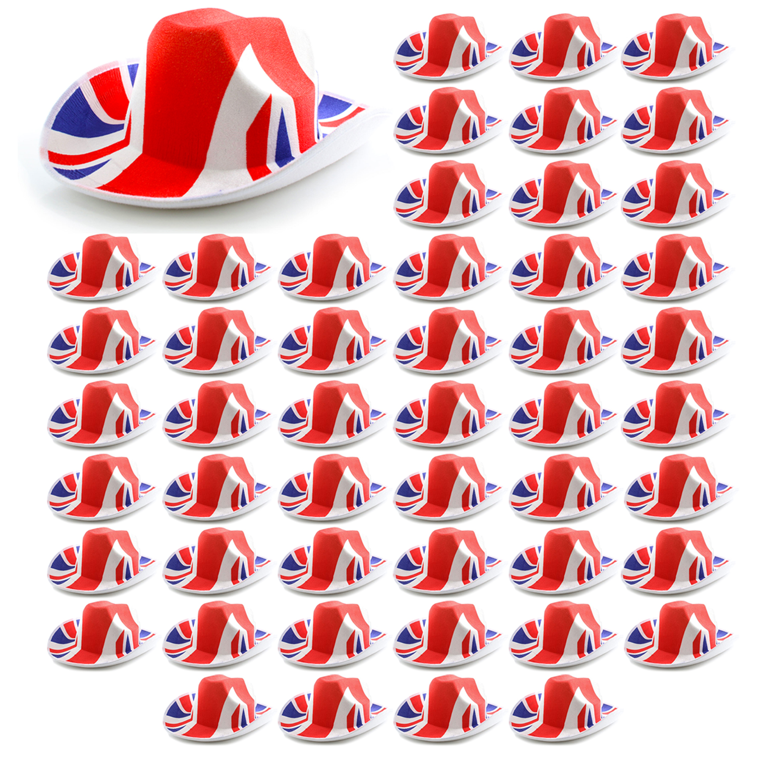 50 Union Jack Cowboy Hats