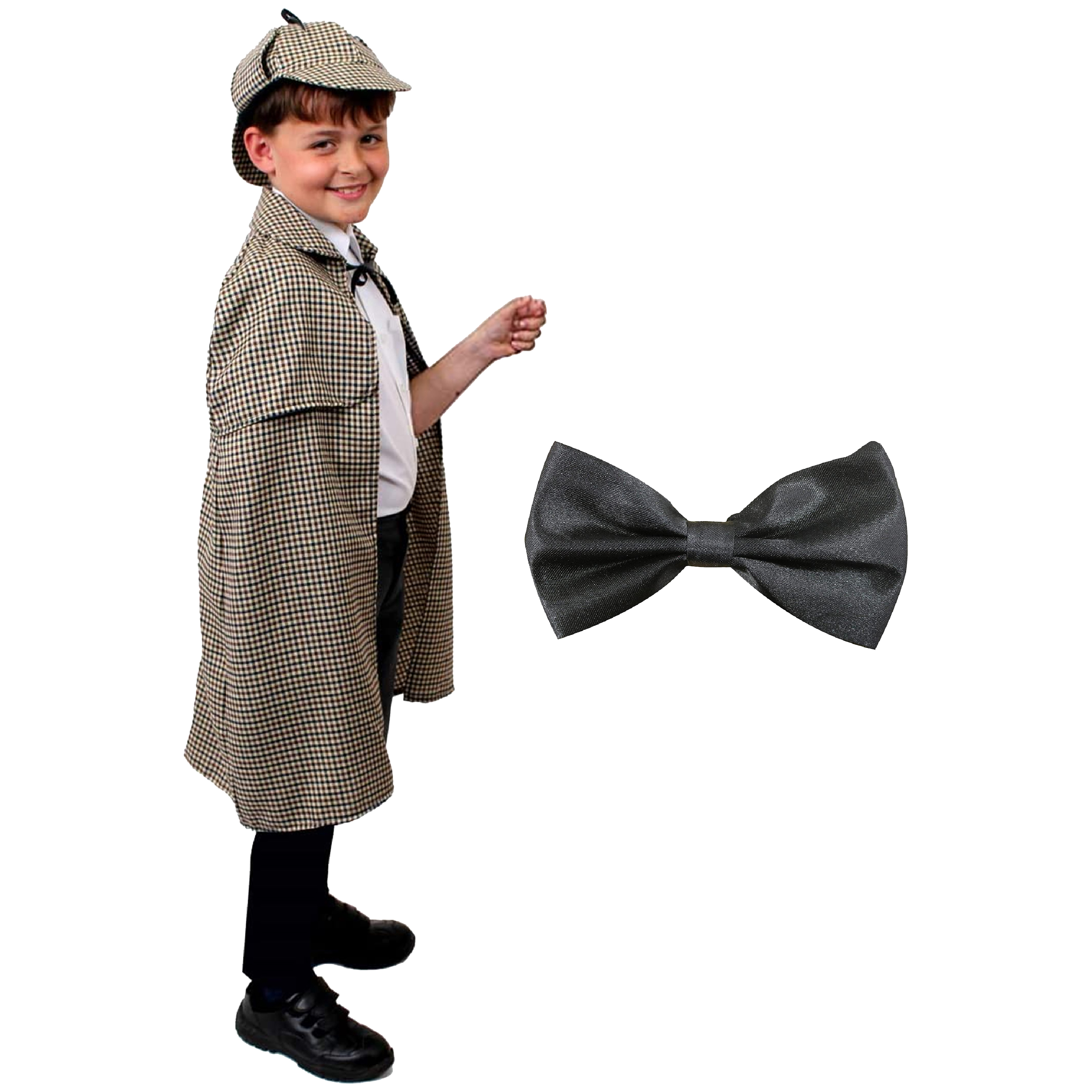 Childs Victorian Detective Costume with Bow Tie