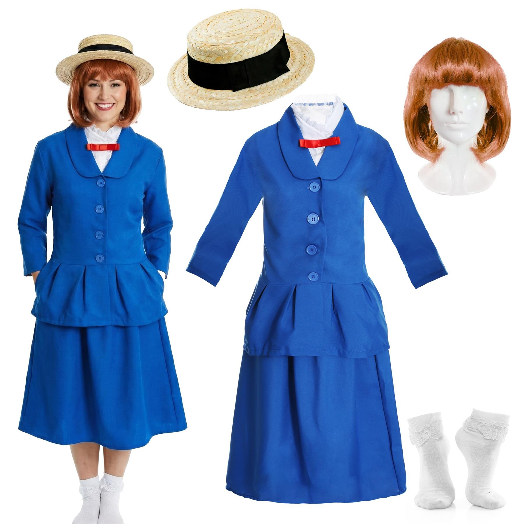 Ladies Madeline Costume | 5 Pcs | Jacket, Skirt, Hat, Wig & Socks