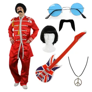 Deluxe Red 1960's Sergeant Pepper Costume with Accessories