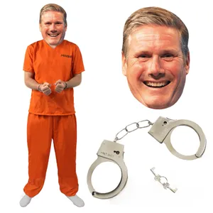 Adults Prisoner Costume with Handcuffs - with Keir Starmer Mask