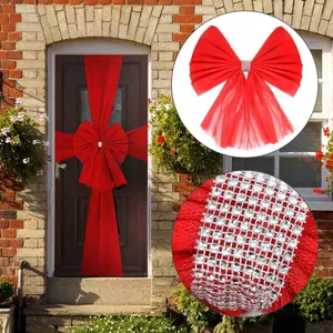 Large Red Christmas Door Bow Diamante Decoration