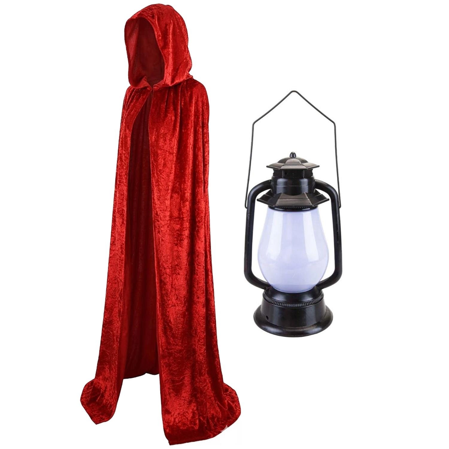 Adults Traitor Costume | 2 Pcs | Red Velour Cape & Lantern