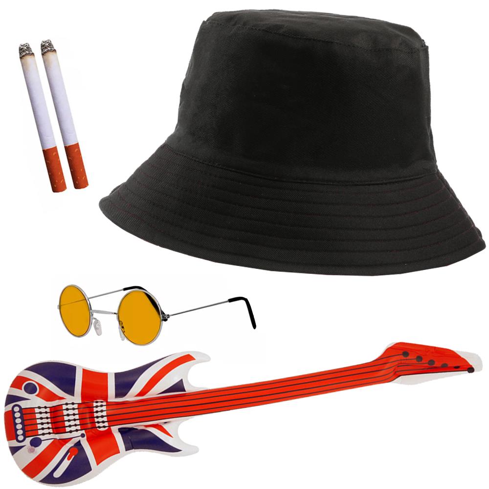 Liam Gallagher Accessory Set - Hat, Glasses, Guitar, Fake Cigs + Mic