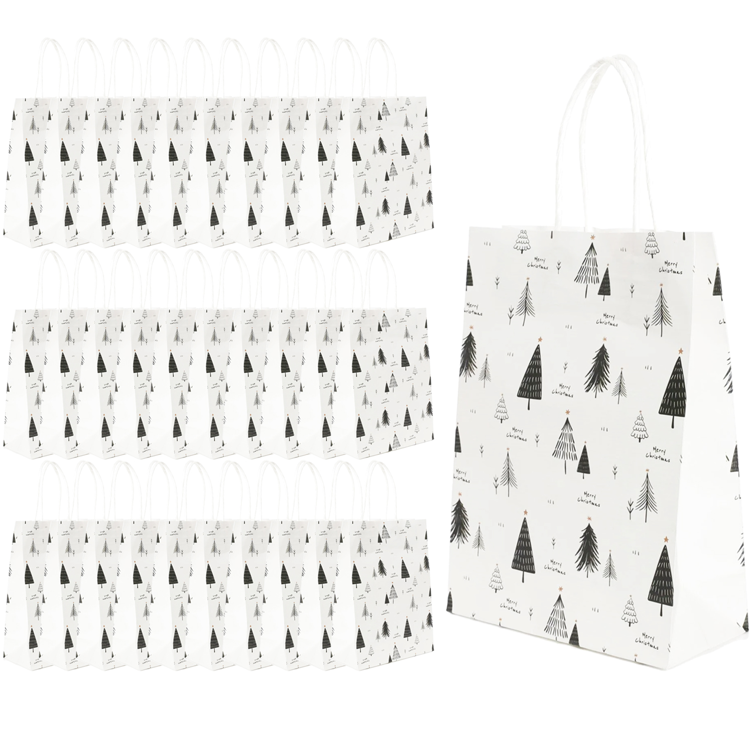 Pack of 30 Winter Wonderland Christmas Paper Bag with Handles