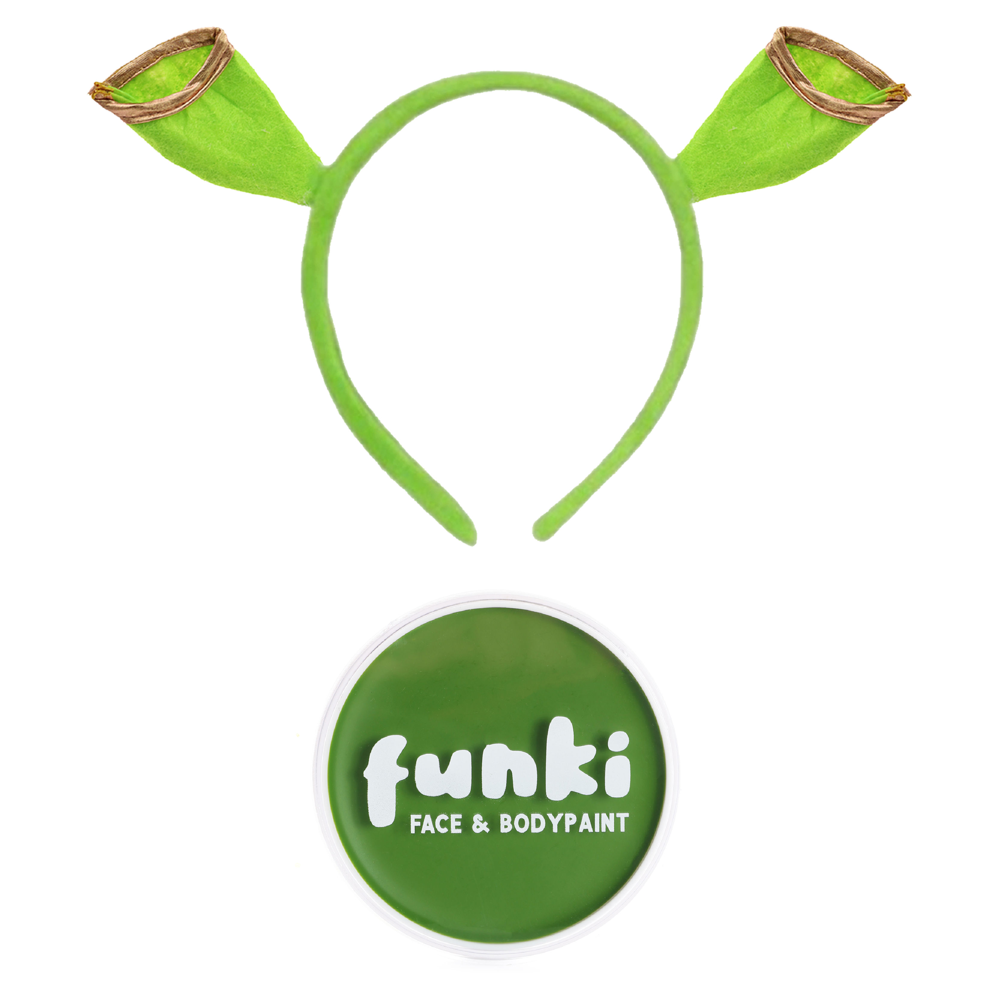 Green Ogre Accessory Set | 2 Pcs | Ears Headband & Face Paint