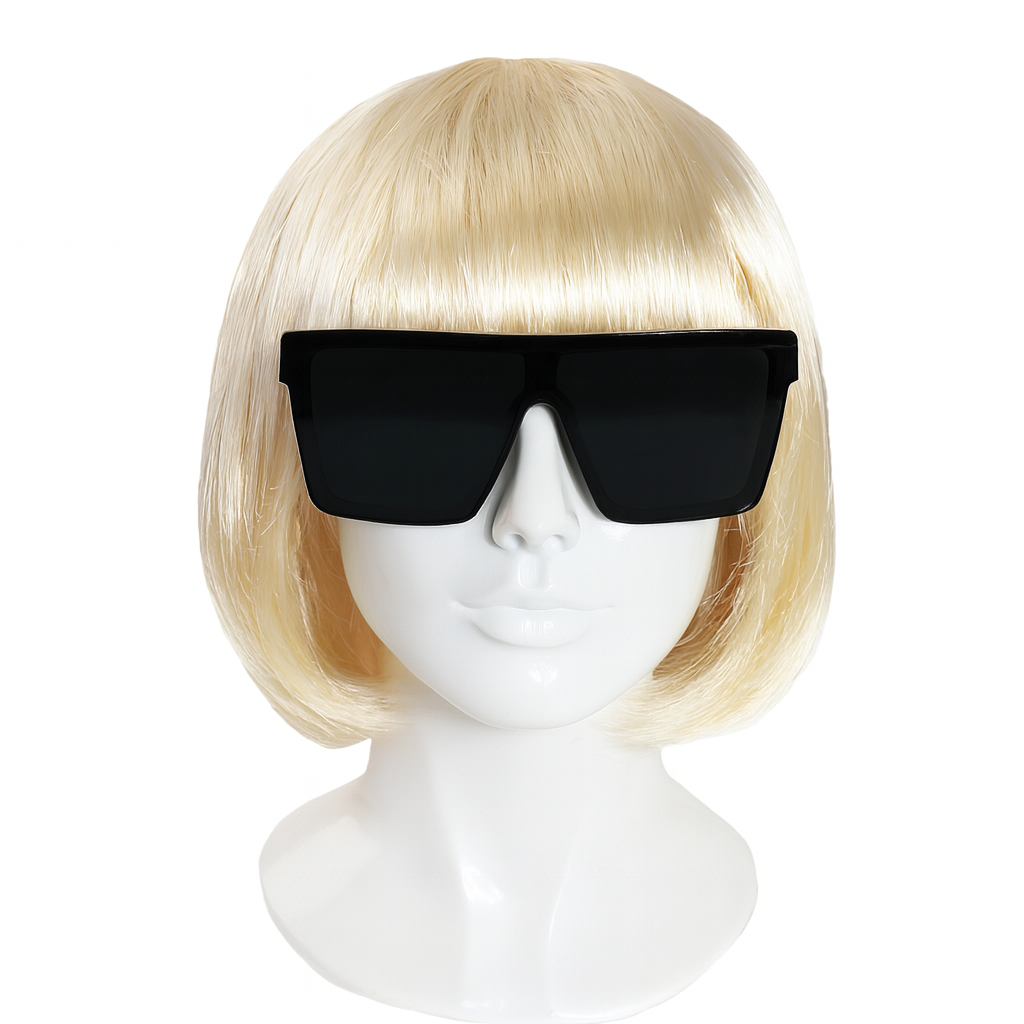 Adults Gaga Accessory Set | 2 Pcs | Blonde Bob Wig & Sunglasses