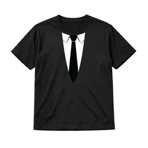 Adults Mr Worldwide Black T-Shirt | Black Tee with Tie Print | 100% Cotton