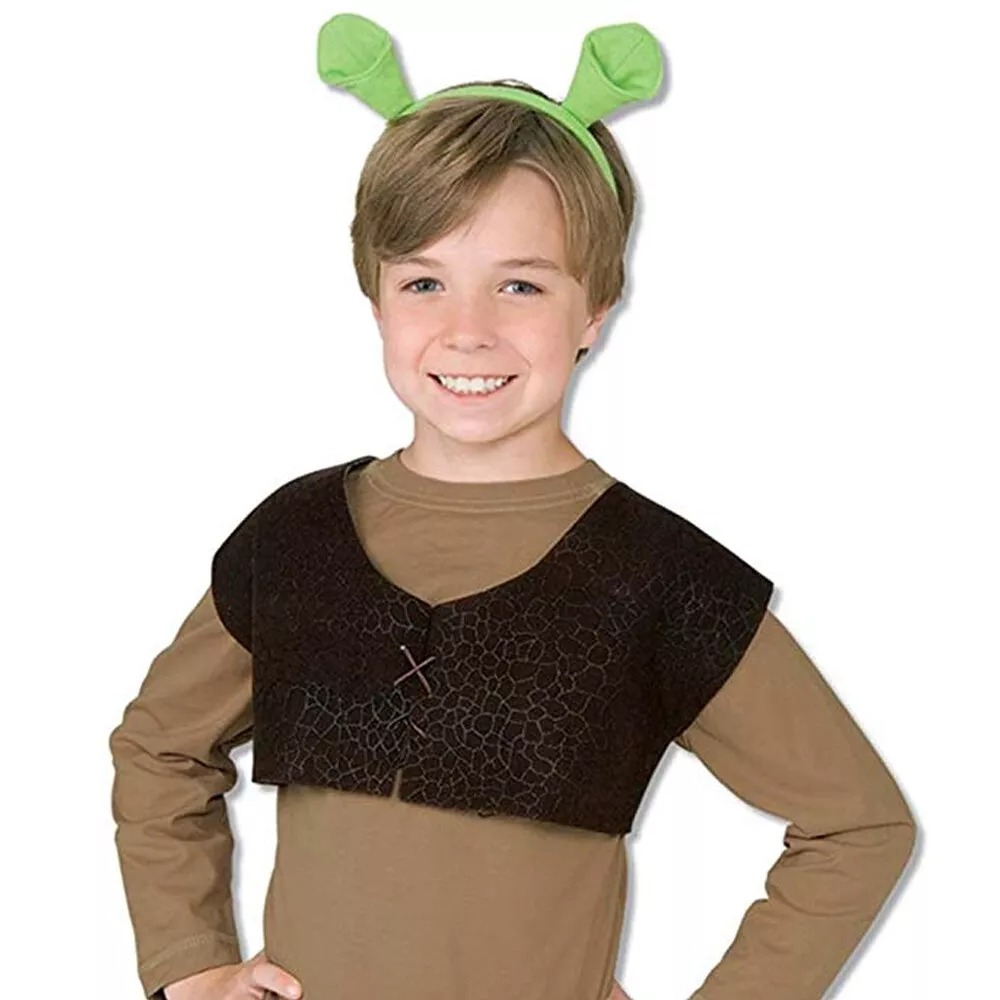 Child's 2-Piece Shrek Costume Set – Includes Iconic Ears & Brown Vest for Themed Parties & Events