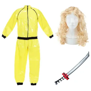 Adults Yellow Revenge Assassin Costume | 4 Pcs | Jacket, Trousers, Wig & Inflatable Sword