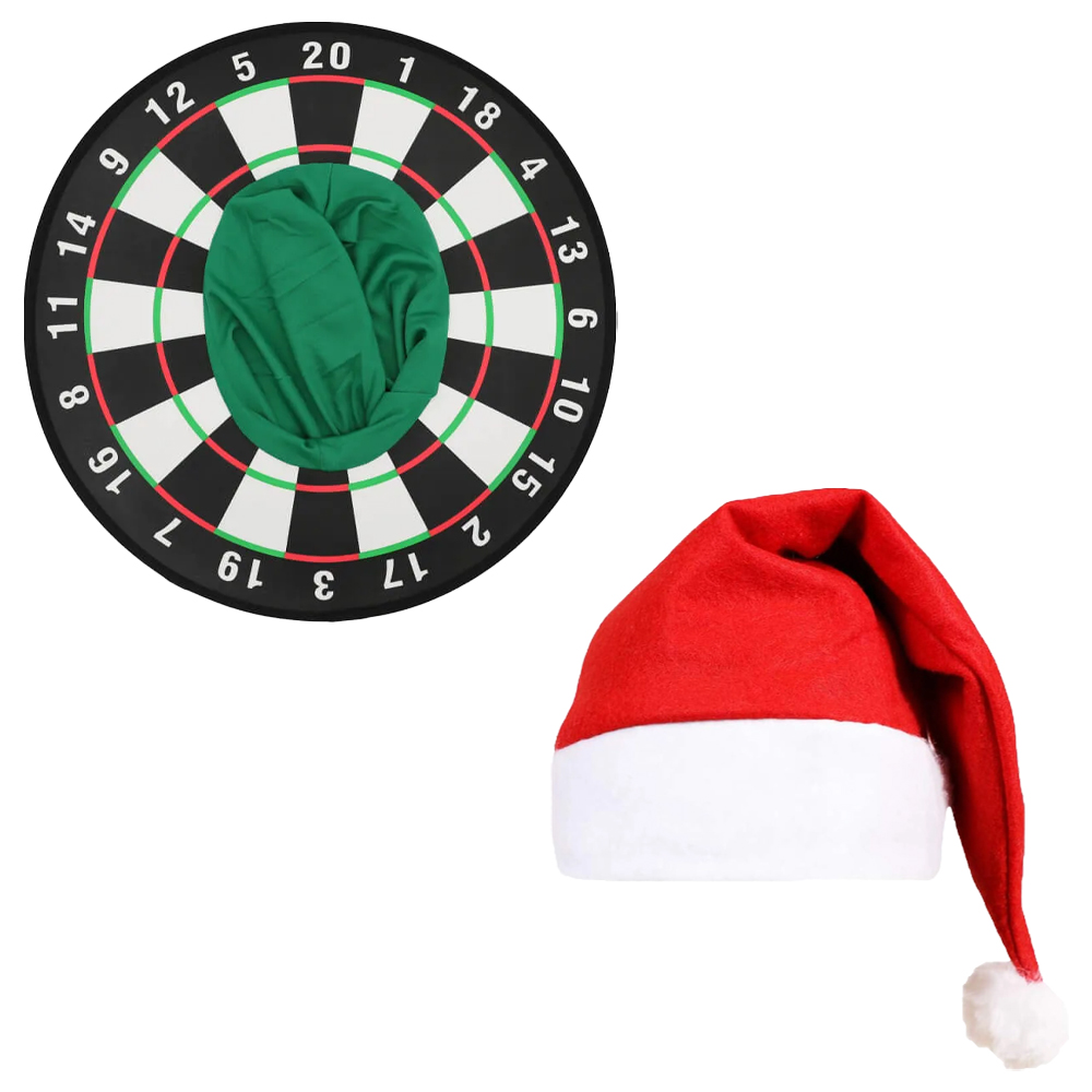 Adults Dartboard & Felt Santa Hat Set