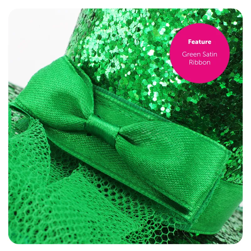 Mini Green Glitter Fascinator Top Hat | I Love Fancy Dress Mini Green Glitter Fascinator Top Hat | I Love Fancy Dress