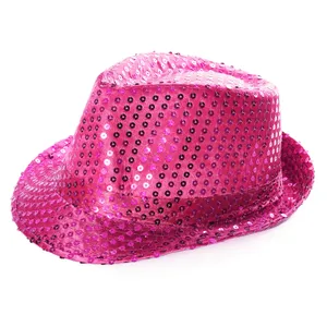 Hot Pink Sequin Fedora Hat