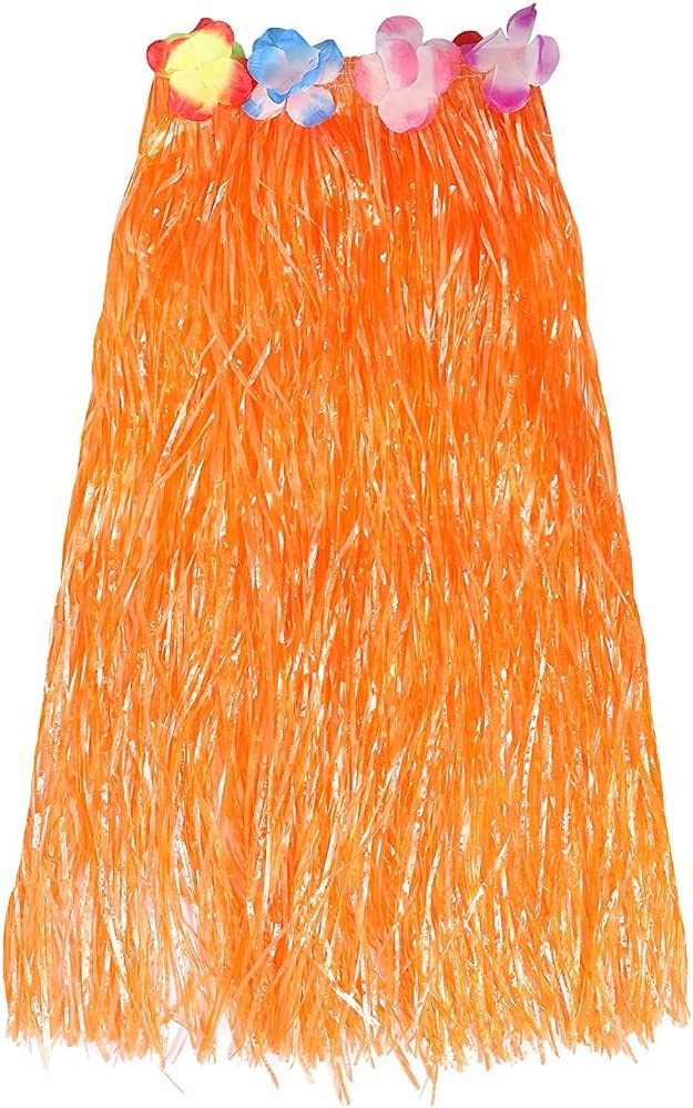 Hawaiian Long Orange Hula Skirt