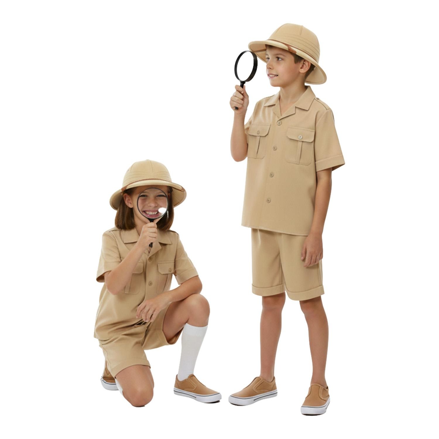 Kids Explorer Costume | 4 Pcs | Top, Shorts, Hat & Magnifying Glass