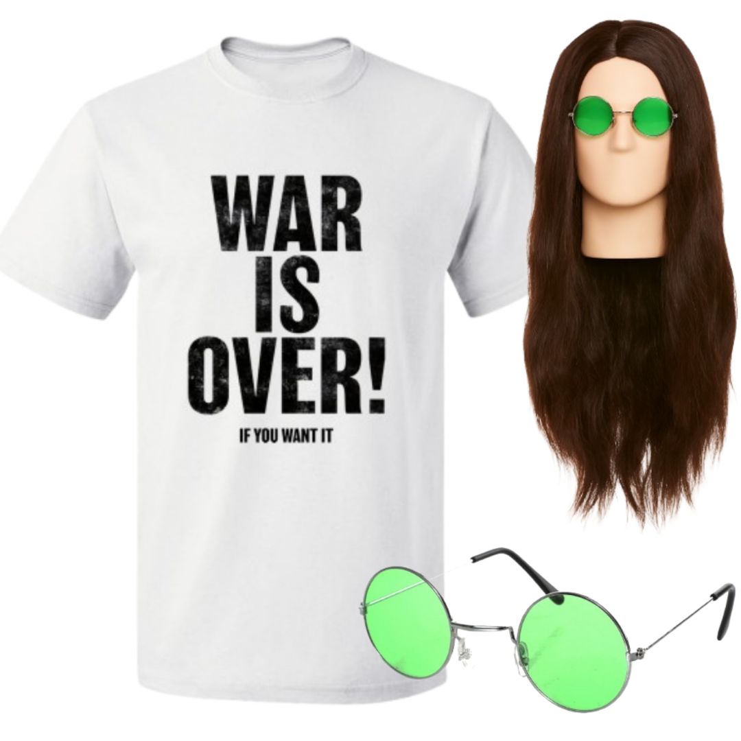 Adults 60's Pop Icon Costume | 3 Pcs | T-Shirt, Wig & Glasses