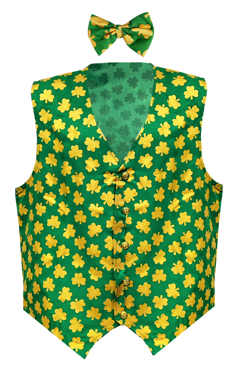 Irish Shamrock Waistcoat & Bow Tie