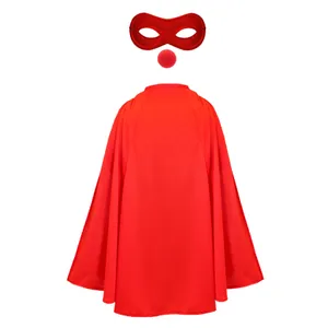 Child's Red Nose Super Hero Costume Set with Red Mask & Red Nose