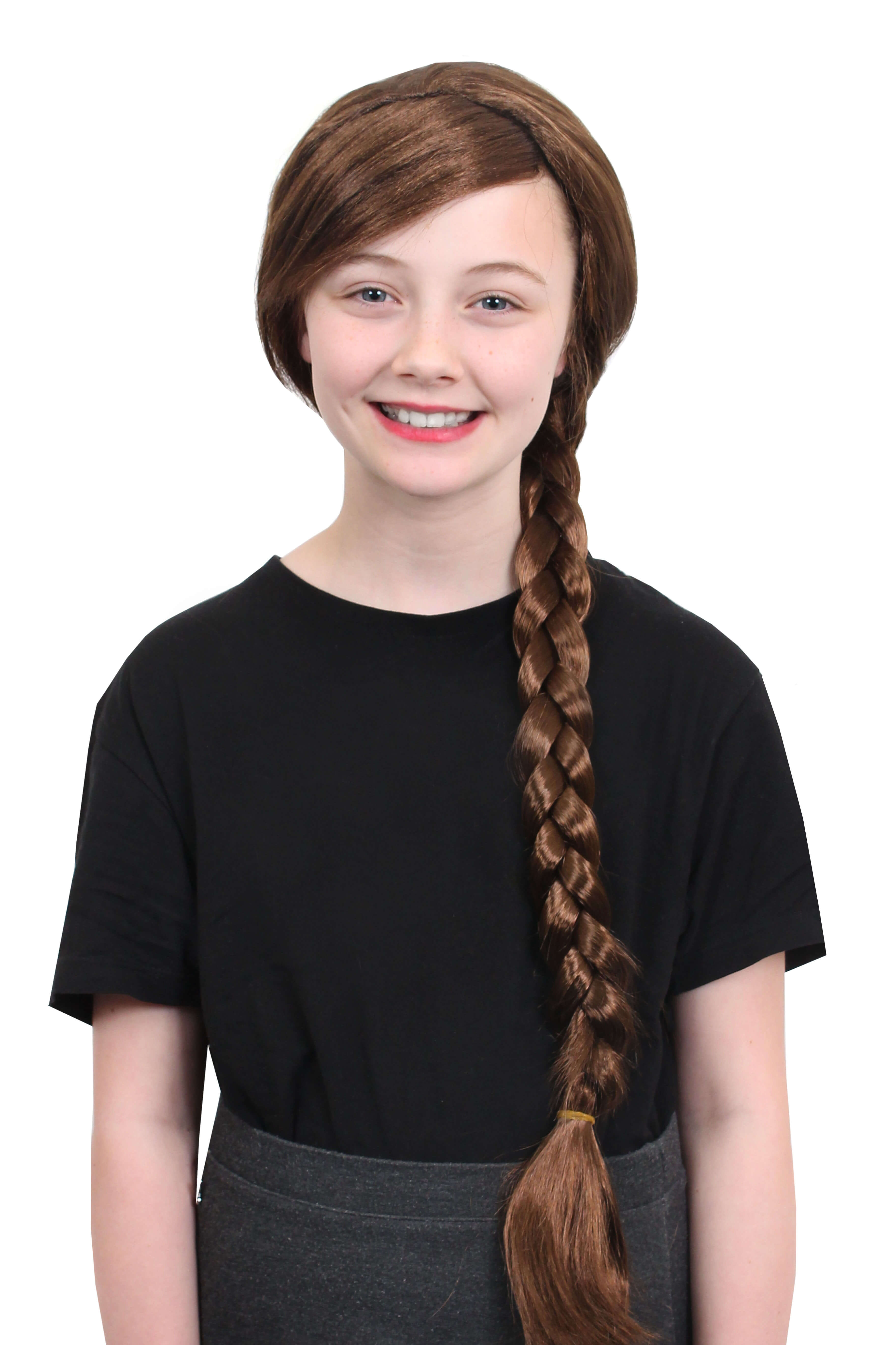 Childs Brown Plait Wig