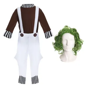 Childs Chocolate Factory Worker Costume - with Wig