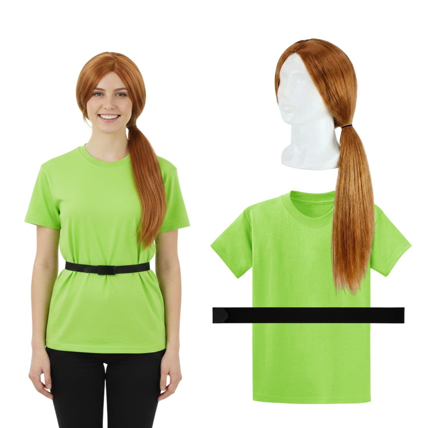 Ladies Alex Costume | 3 Pcs | T-Shirt, Wig & Belt