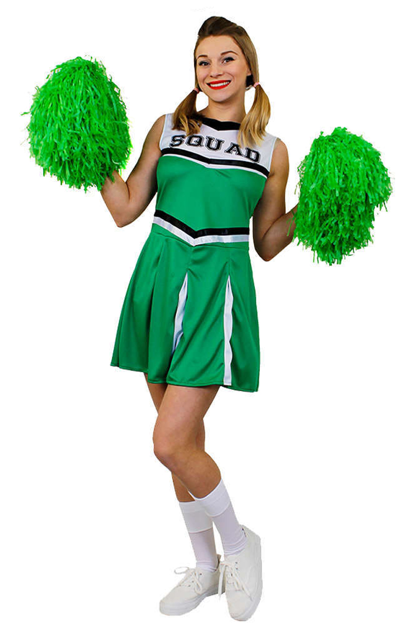 Ladies Green Cheerleader Costume