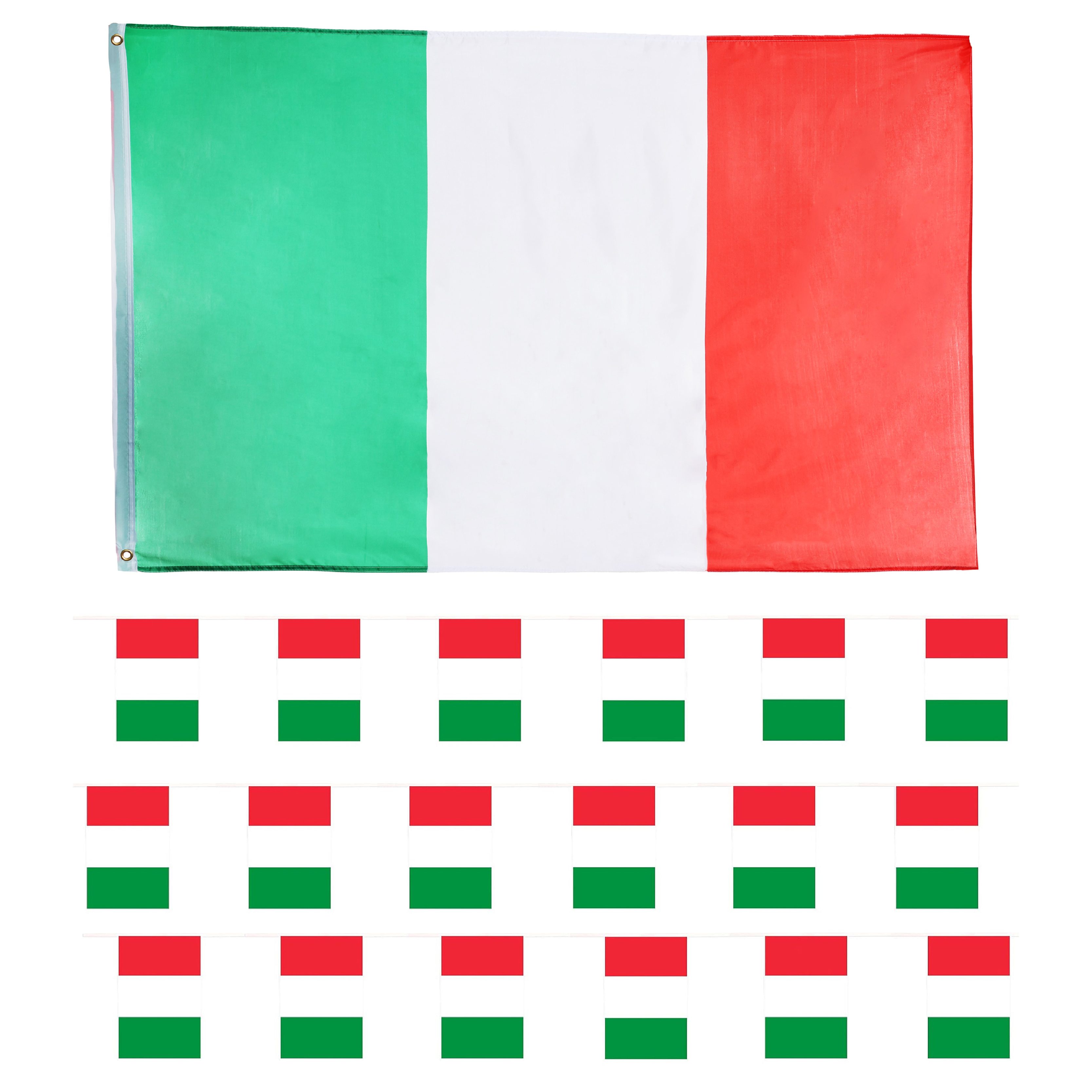 Large 5ft x 3ft Italian Flag & Bunting