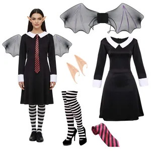 Ladies Isadora Costume | 5 Pcs | Dress, Bat Wings, Tie, Ears & Tights