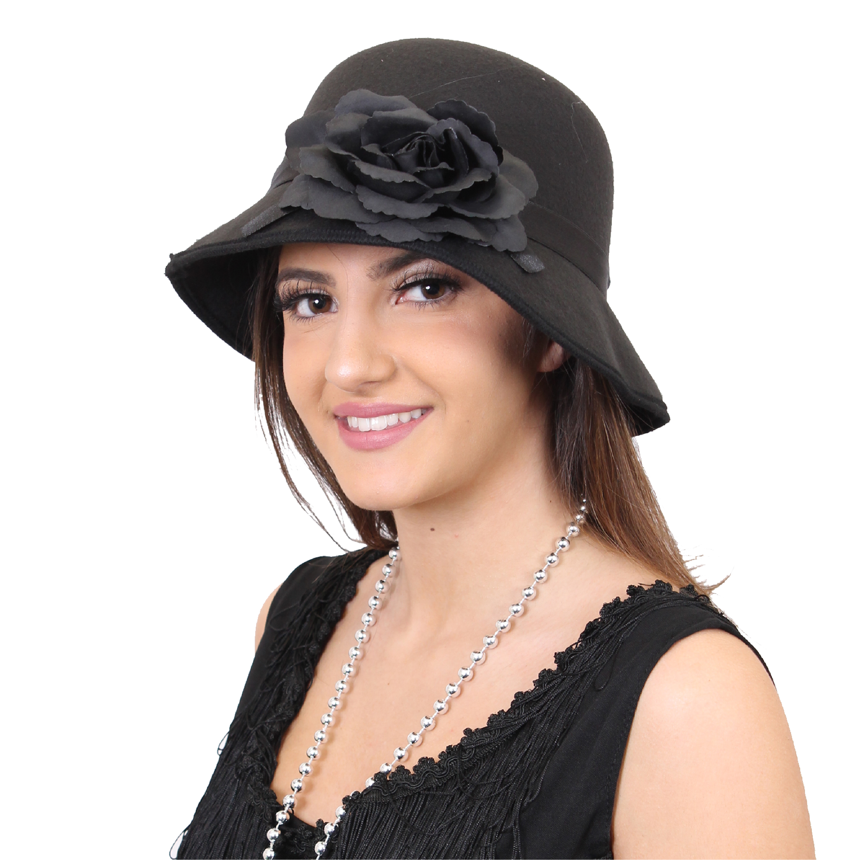 Black Flowerpot Hat