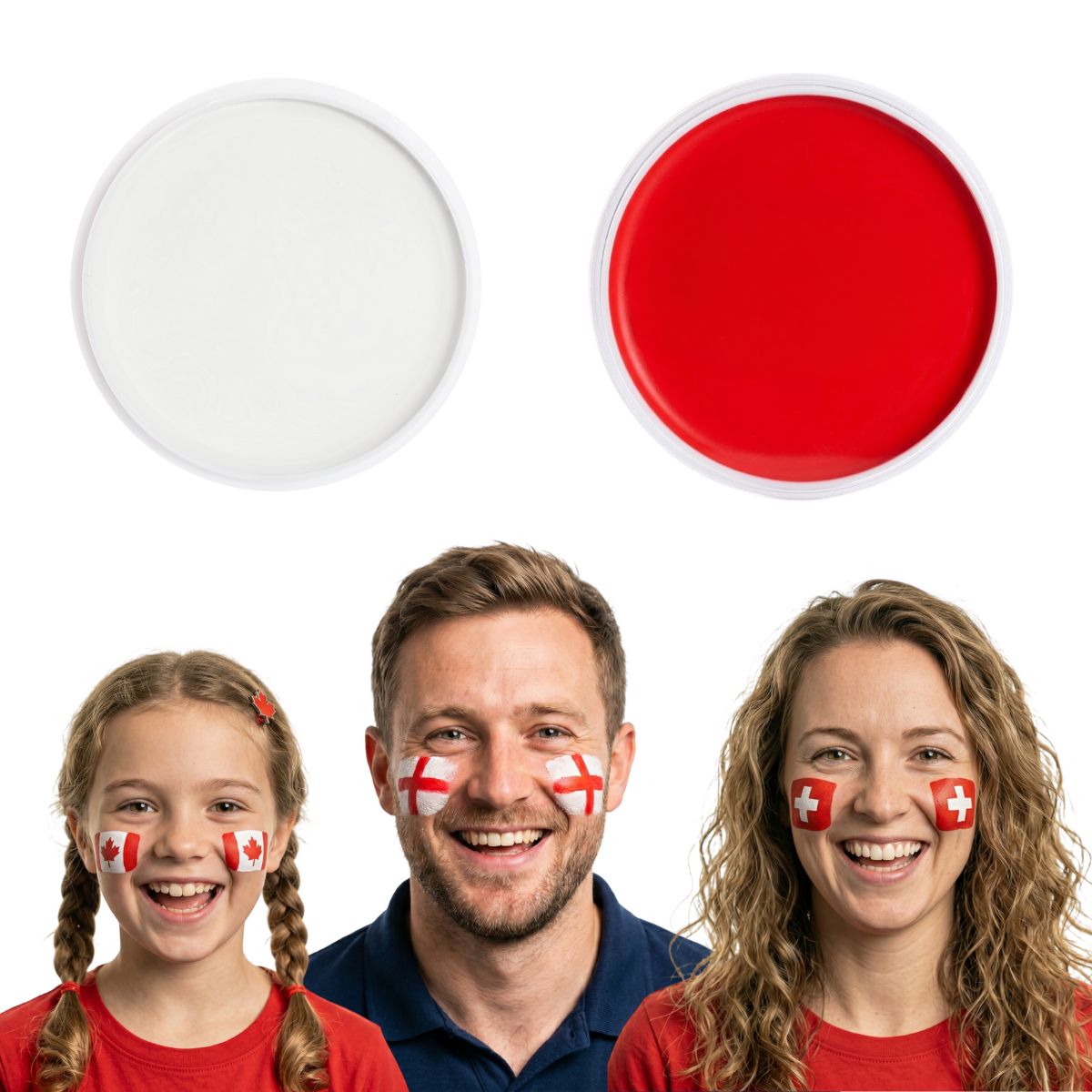 Supporters Face Paint Set | Red & White