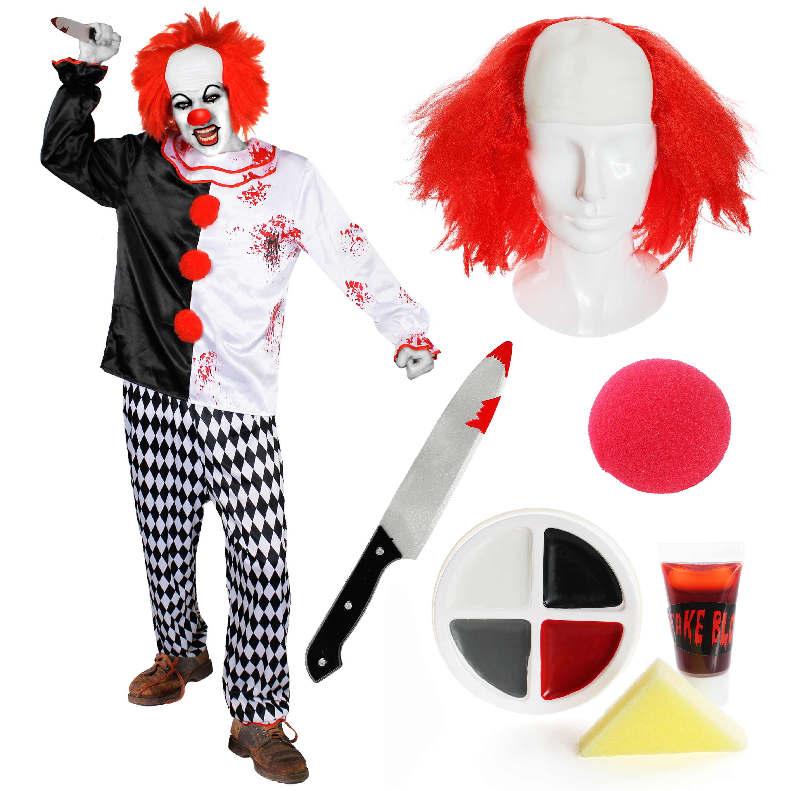 Mens Deluxe Killer Clown Costume