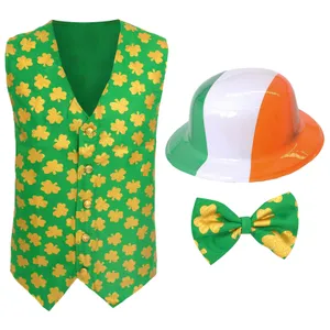 Irish Shamrock Waistcoat , Bow Tie & Bowler hat
