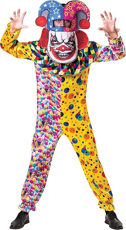 Adults Big Head Clown Costume Set