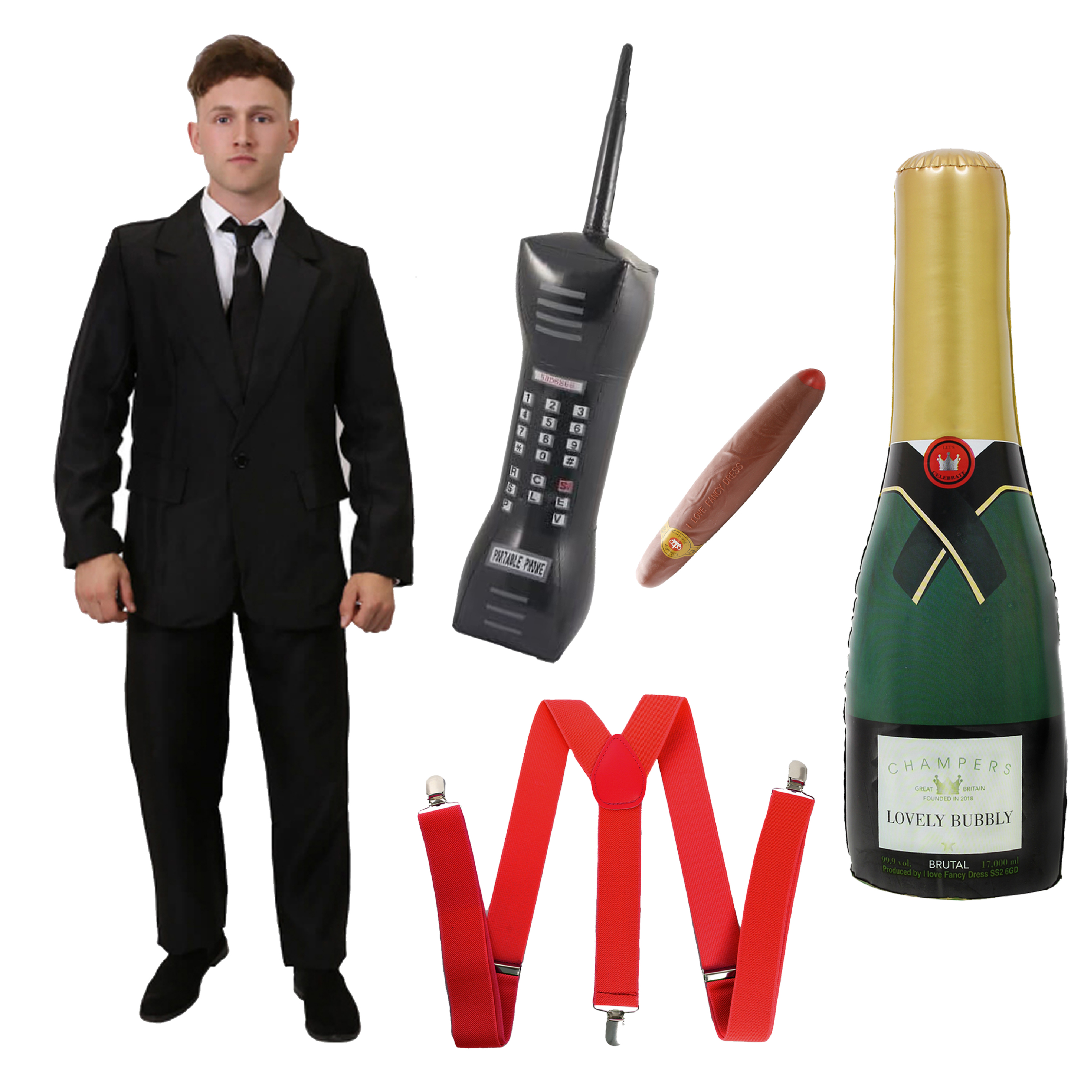 Adults Wolf Of Wall Street 5 Piece Costume Set