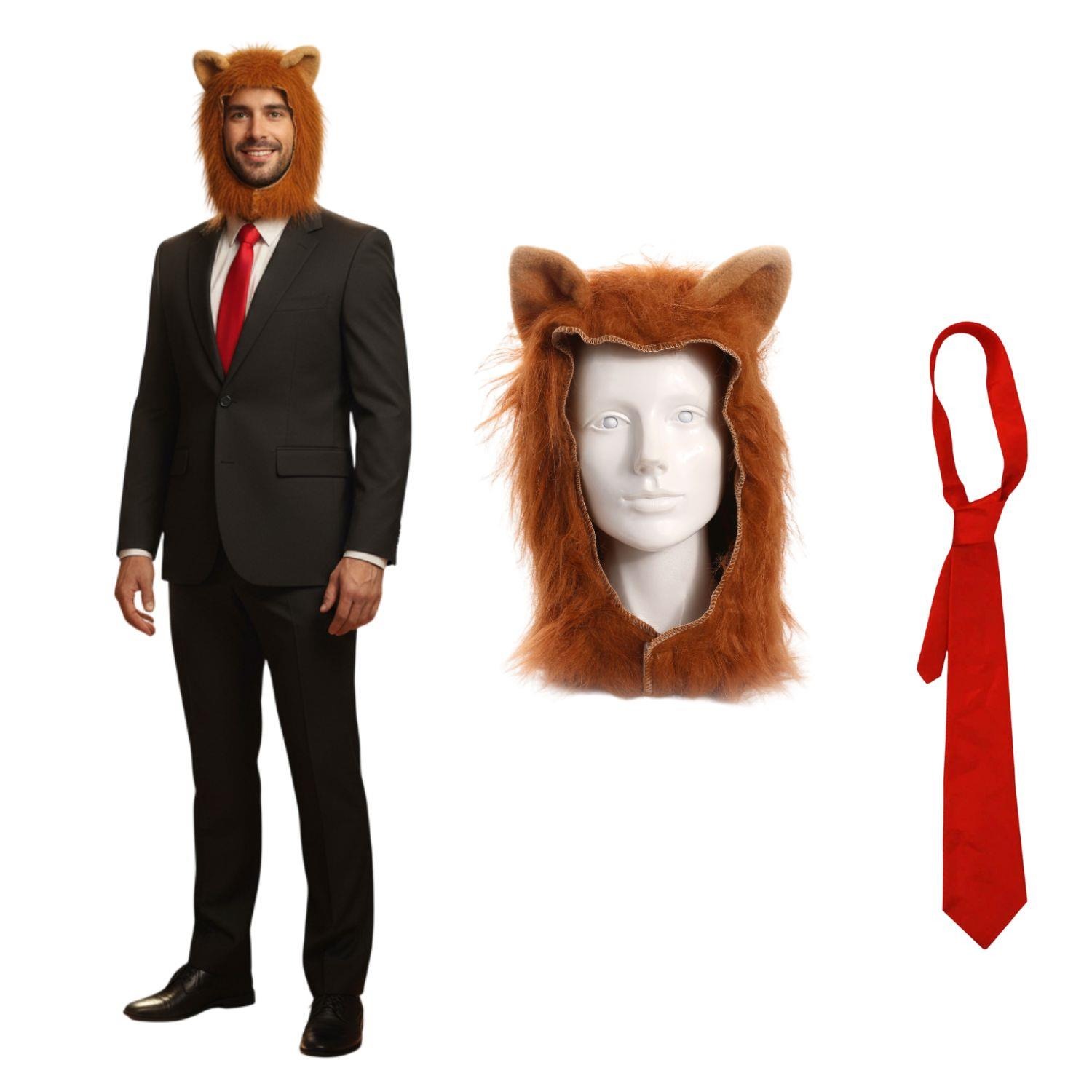 Adults Lion Mayor Costume | 4 Pcs | Blazer, Trousers, Lions Maine & Tie