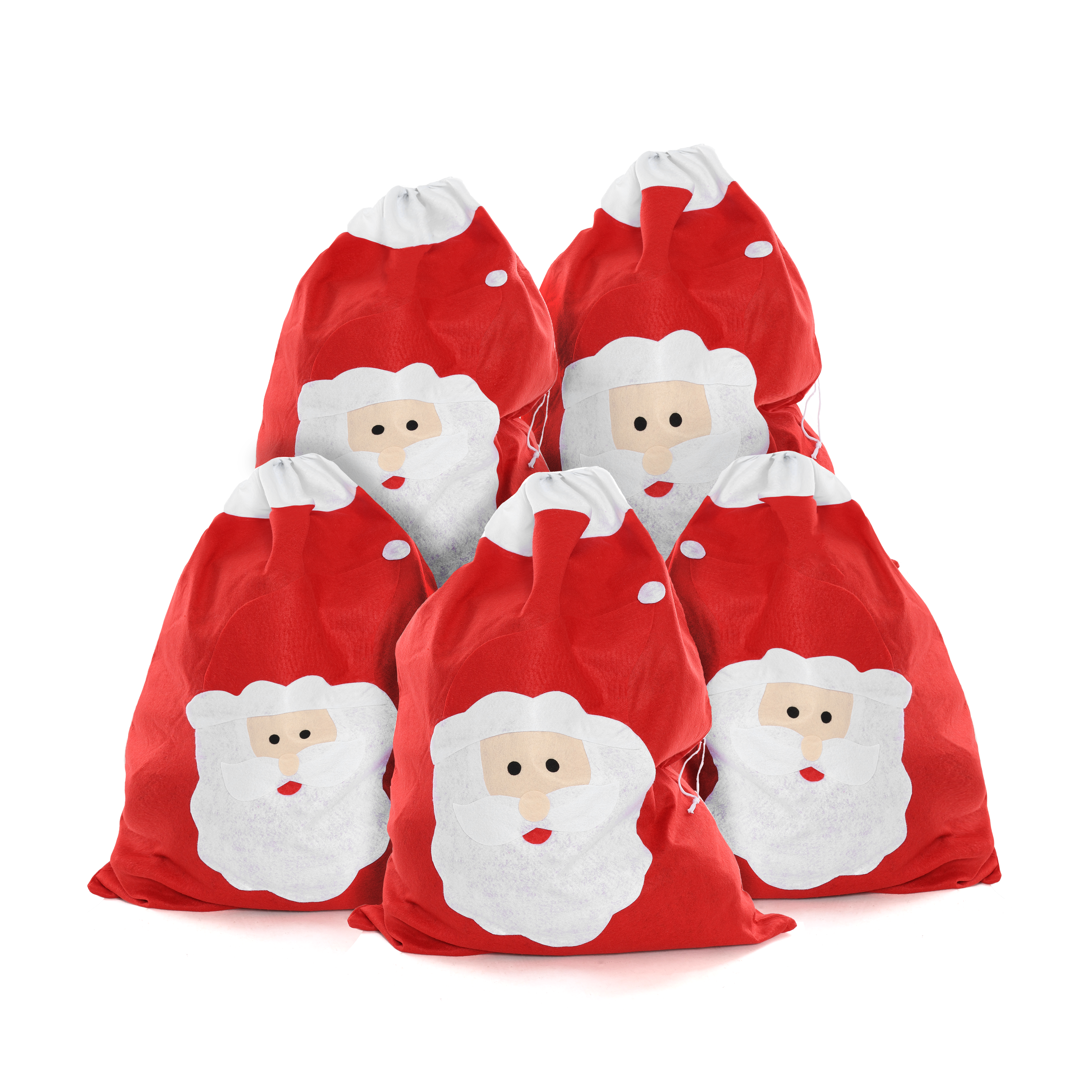 5 Large Christmas Santa Sacks