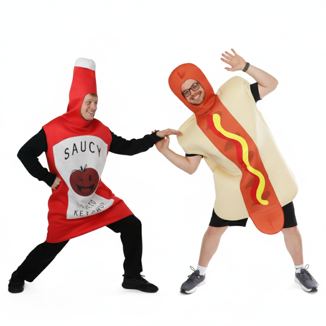 Adults Novelty Hotdog & Ketchup Duo Costume