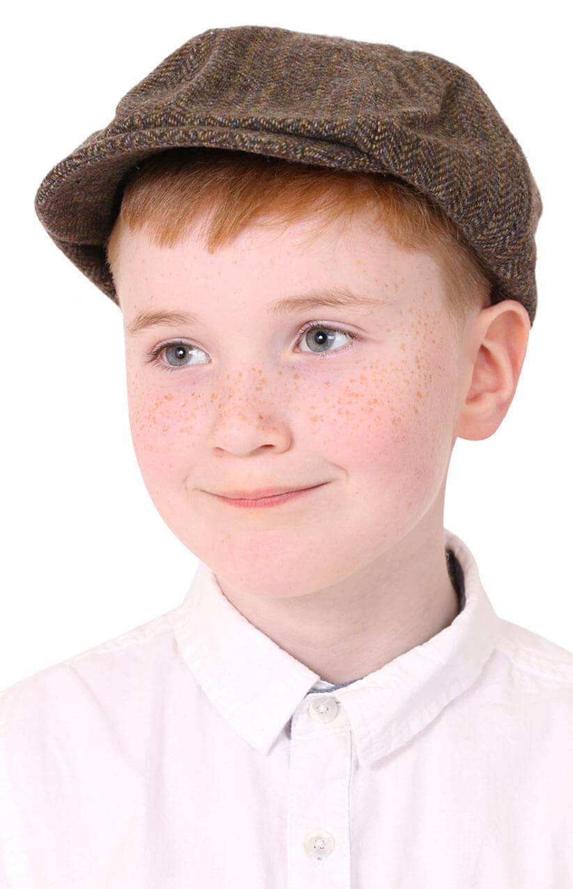 Kids Brown Flat Cap