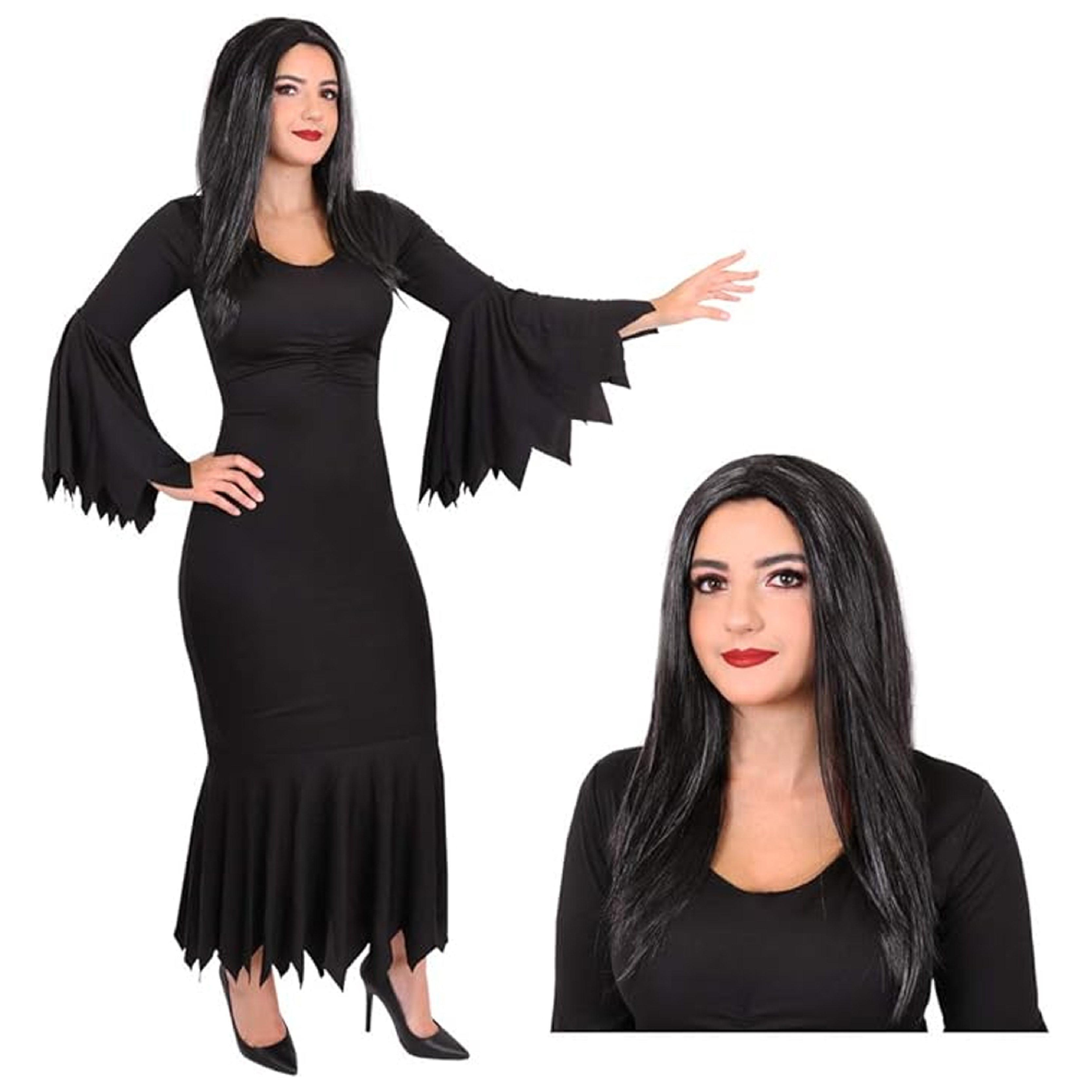 Ladies Gothic Mother Costume - Dress & Wig