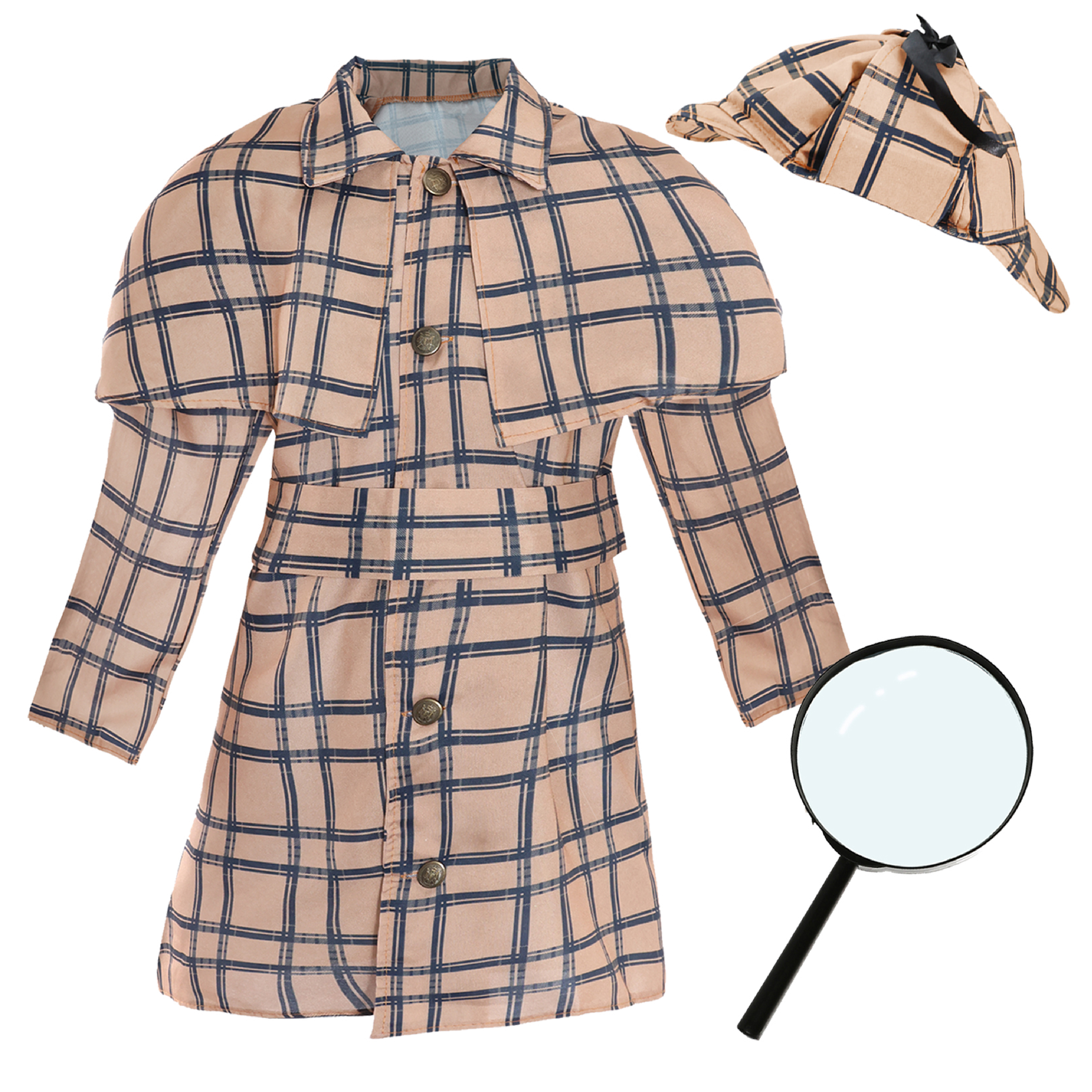 Kids Victorian Detective Costume with Magnifying Glass