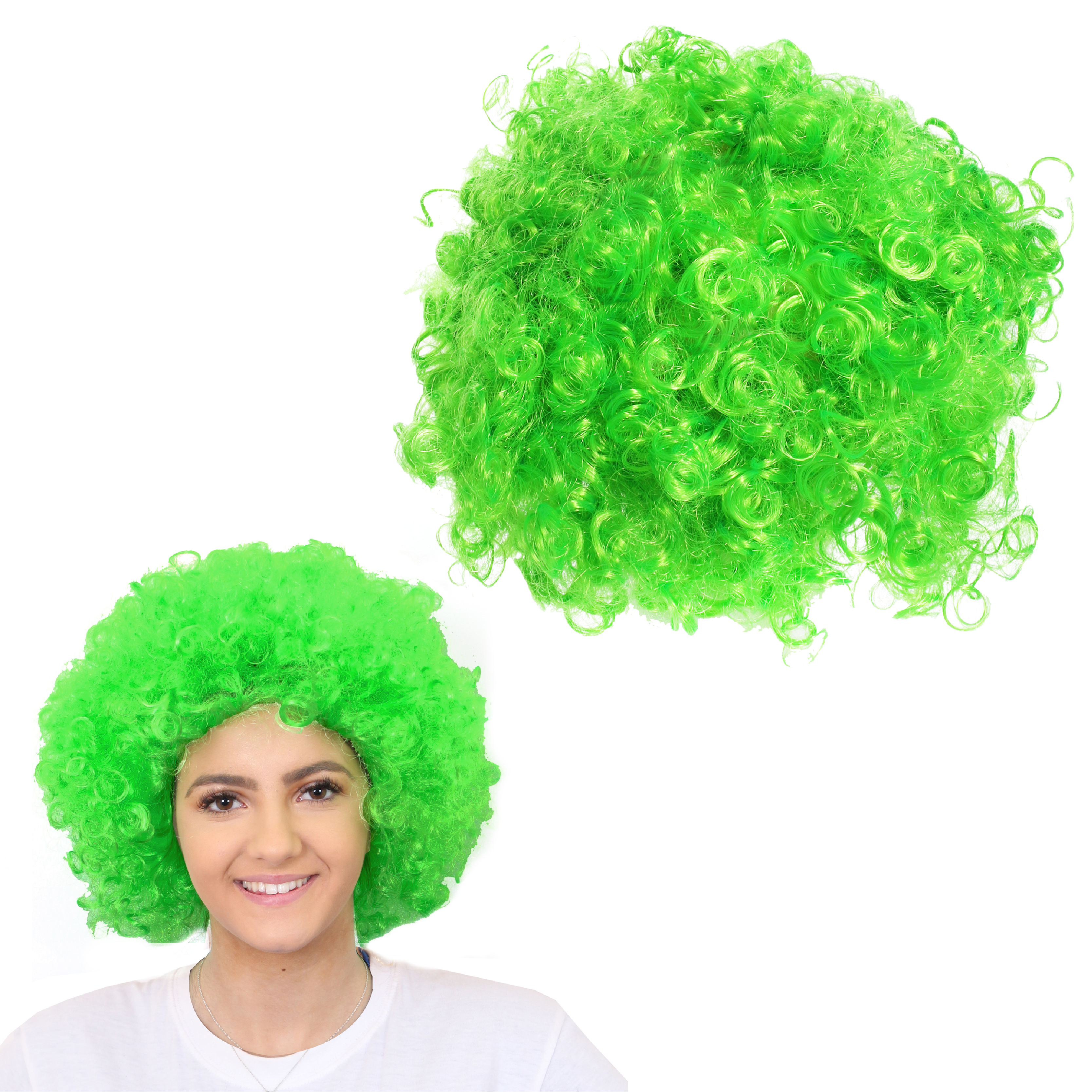 Green Curly Afro Wig
